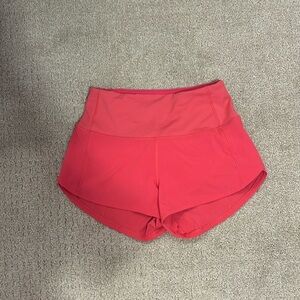 Used pink HR size 2 lululemon shorts with 2.5 length